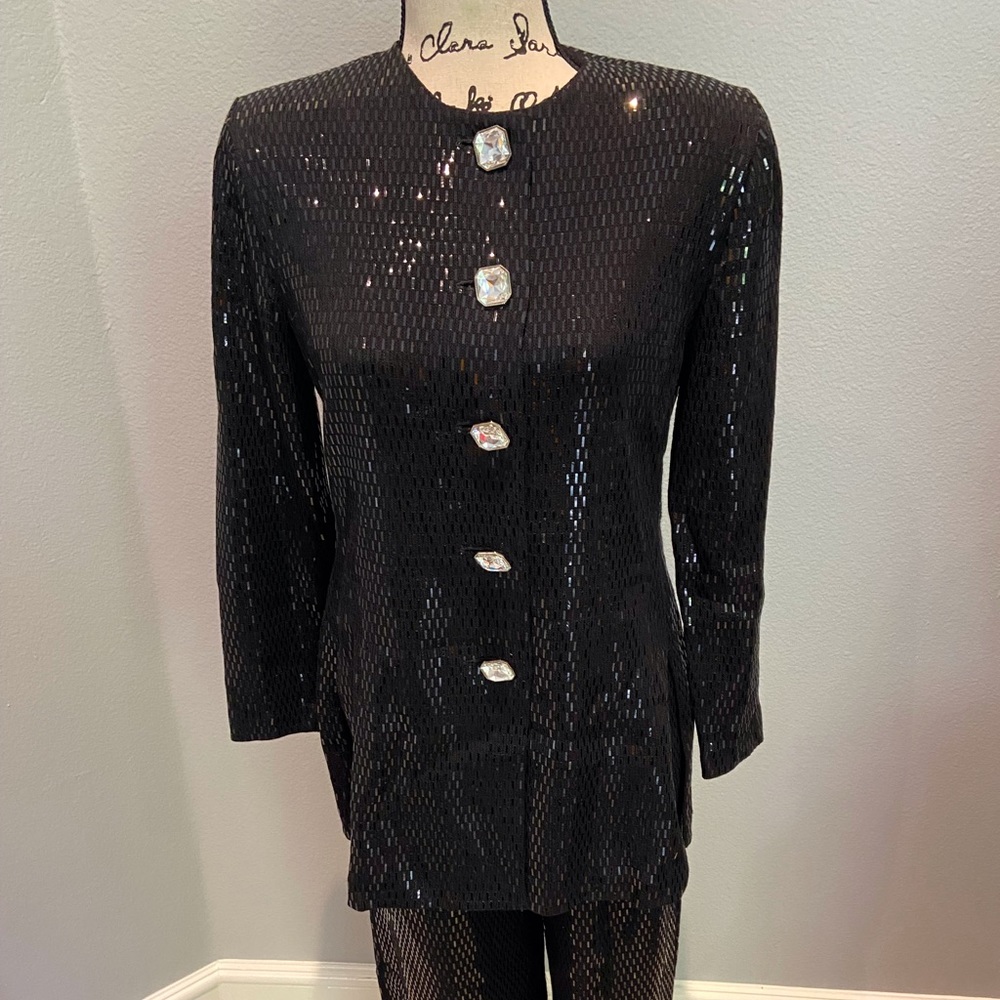 Vintage St. John Beaded Knit Pant Suit
